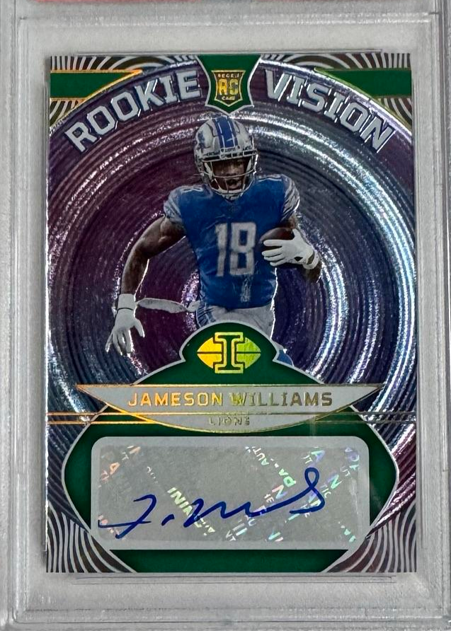 2022 Jameson Williams Panini Illusions Rookie Vision Signed Slabbed Card - PSA 9